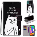 For Samsung Galaxy F62 / M62 / Middle Finger White Cat