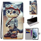 For Samsung Galaxy S21 FE / Leather Shoes Cat
