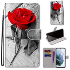 For Samsung Galaxy S21 FE / Wood Red Rose