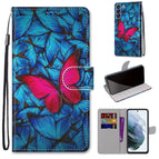 For Samsung Galaxy S21 FE / Blue Red Butterfly