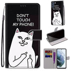 For Samsung Galaxy S21 FE / Middle Finger White Cat