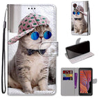 For Samsung Galaxy Xcover 5 / Slant Hat Blue Mirror Cat