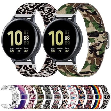 Adjustable Elastic Printing Replacement Watchband, 20mm For Samsung Galaxy Watch Active2 / Active, 20mm For Samsung Galaxy Watch3 41mm, 22mm For Galaxy Watch3 45mm/ Huawei Watch GT 2 Pro