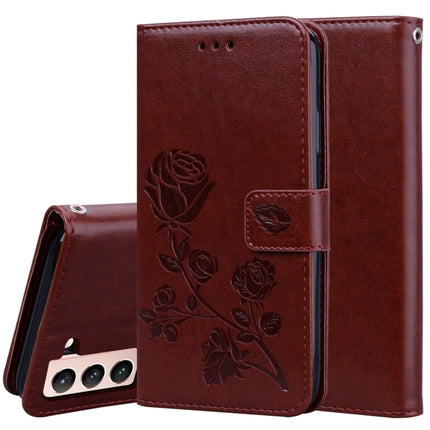 Rose Embossed Horizontal Flip PU Leather Case with Holder & Card Slots & Wallet, For Samsung Galaxy S21 Ultra 5G, For Samsung Galaxy S21+ 5G