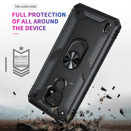 Shockproof TPU + PC Protective Case with 360 Degree Rotating Holder, For Motorola Moto E7