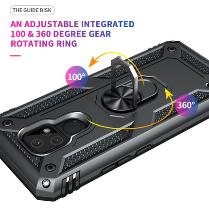 Shockproof TPU + PC Protective Case with 360 Degree Rotating Holder, For Motorola Moto E7