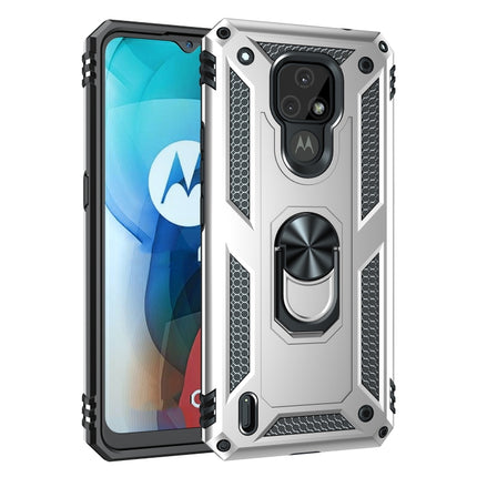 Shockproof TPU + PC Protective Case with 360 Degree Rotating Holder, For Motorola Moto E7