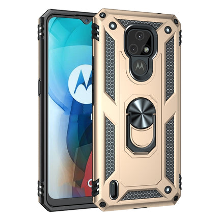 Shockproof TPU + PC Protective Case with 360 Degree Rotating Holder, For Motorola Moto E7