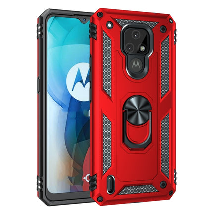Shockproof TPU + PC Protective Case with 360 Degree Rotating Holder, For Motorola Moto E7