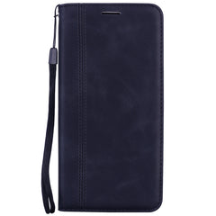 Frosted Business Magnetic Horizontal Flip PU Leather Case with Holder & Card Slot & Lanyard