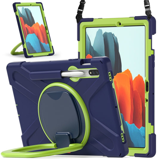 Silicone + PC Protective Case with Holder & Shoulder Strap, For Samsung Galaxy Tab S8 / Galaxy Tab S7 T870 / T875, For Samsung Galaxy Tab A7 10.4 (2020) T500 / T505