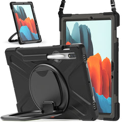 Funda protectora de silicona y PC con soporte y correa para el hombro, para Samsung Galaxy Tab S8 / Galaxy Tab S7 T870 / T875, para Samsung Galaxy Tab A7 10.4 (2020) T500 / T505