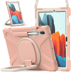 Funda protectora de silicona y PC con soporte y correa para el hombro, para Samsung Galaxy Tab S8 / Galaxy Tab S7 T870 / T875, para Samsung Galaxy Tab A7 10.4 (2020) T500 / T505