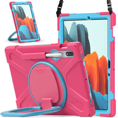 Funda protectora de silicona y PC con soporte y correa para el hombro, para Samsung Galaxy Tab S8 / Galaxy Tab S7 T870 / T875, para Samsung Galaxy Tab A7 10.4 (2020) T500 / T505