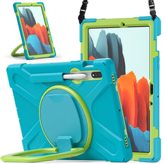 Funda protectora de silicona y PC con soporte y correa para el hombro, para Samsung Galaxy Tab S8 / Galaxy Tab S7 T870 / T875, para Samsung Galaxy Tab A7 10.4 (2020) T500 / T505