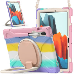Funda protectora de silicona y PC con soporte y correa para el hombro, para Samsung Galaxy Tab S8 / Galaxy Tab S7 T870 / T875, para Samsung Galaxy Tab A7 10.4 (2020) T500 / T505