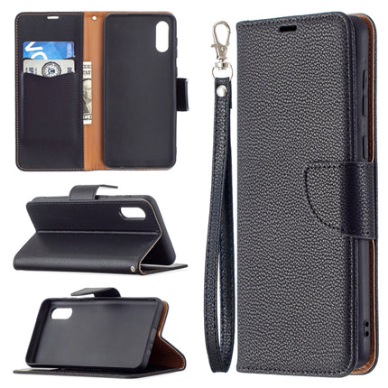 Litchi Texture Pure Color Horizontal Flip Leather Case with Holder & Card Slots & Wallet & Lanyard, For Samsung Galaxy A02
