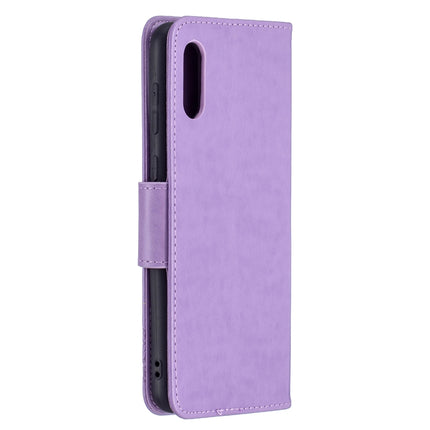 Embossing Two Butterflies Pattern Horizontal Flip PU Leather Case with Holder & Card Slot & Wallet & Lanyard, For Samsung Galaxy A02