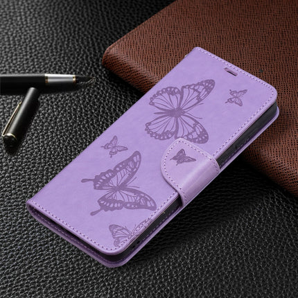 Embossing Two Butterflies Pattern Horizontal Flip PU Leather Case with Holder & Card Slot & Wallet & Lanyard, For Samsung Galaxy A02
