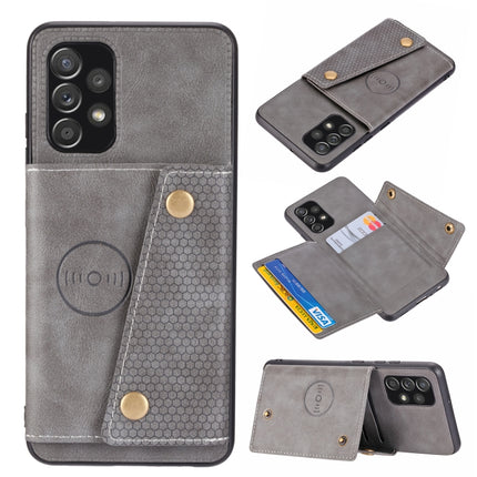Double Buckle PU + TPU Shockproof Magnetic Protective Case with Card Slot & Holder, For Samsung Galaxy A32 4G