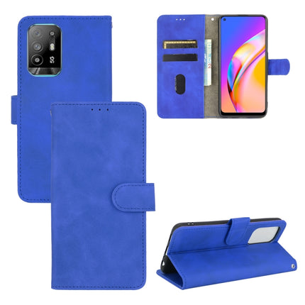 Solid Color Skin Feel Magnetic Buckle Horizontal Flip Calf Texture PU Leather Case with Holder & Card Slots & Wallet, For OPPO F19 Pro /  A94 5G