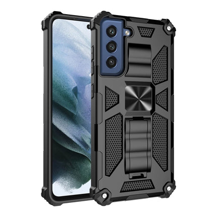 Shockproof TPU + PC Magnetic Protective Case with Holder, For Samsung Galaxy S21 FE