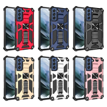 Shockproof TPU + PC Magnetic Protective Case with Holder, For Samsung Galaxy S21 FE