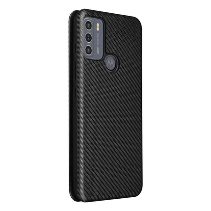 Carbon Fiber Texture Magnetic Horizontal Flip TPU + PC + PU Leather Case with Card Slot, For Motorola Moto G50, For Samsung Galaxy S21 FE