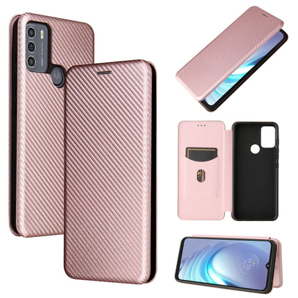 Carbon Fiber Texture Magnetic Horizontal Flip TPU + PC + PU Leather Case with Card Slot, For Motorola Moto G50, For Samsung Galaxy S21 FE