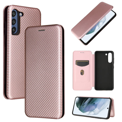 Carbon Fiber Texture Magnetic Horizontal Flip TPU + PC + PU Leather Case with Card Slot, For Motorola Moto G50, For Samsung Galaxy S21 FE