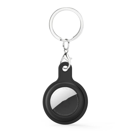 Gel Leather Case Cover with Switchable Keychain Ring for AirTag 2nd Gen / AirTag 1st Gen