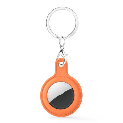 Gel Leather Case Cover with Switchable Keychain Ring for AirTag 2nd Gen / AirTag 1st Gen