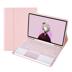 YT098B-A Detachable Candy Color Skin Feel Texture Round Keycap Bluetooth Keyboard Leather Case with Touch Control For iPad Air 11 2024 / 2025 / Air 4 10.9 2020 / Air 5 10.9 2022 (Purple), For iPad 10.2 2020 & 2019 / Air 2019 / Pro 10.5 inch������������...