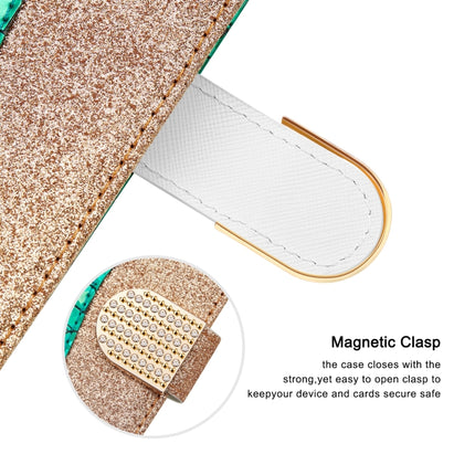 Laser Glitter Powder Matching Crocodile Texture Horizontal Flip Leather Case with Card Slots & Holder & Wallet, For Samsung Galaxy A72 5G / 4G, For Samsung Galaxy S21 FE