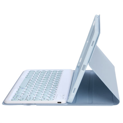 YT11B Detachable Candy Color Skin Feel Texture Round Keycap Bluetooth Keyboard Leather Case For iPad Air 4 2020 / Air 5 2022 / Pro 11 inch 2022 / 2021 / 2020 / 2018(White Ice), For iPad Air 11 2024 / 2025 / Air 4 10.9 2020 / Air 5 10.9 2022            ...