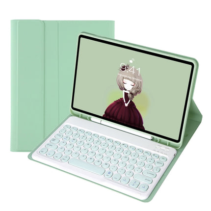 YT11B Detachable Candy Color Skin Feel Texture Round Keycap Bluetooth Keyboard Leather Case For iPad Air 4 2020 / Air 5 2022 / Pro 11 inch 2022 / 2021 / 2020 / 2018(White Ice), For iPad Air 11 2024 / 2025 / Air 4 10.9 2020 / Air 5 10.9 2022            ...