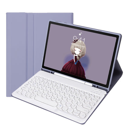 YT11B Detachable Candy Color Skin Feel Texture Round Keycap Bluetooth Keyboard Leather Case For iPad Air 4 2020 / Air 5 2022 / Pro 11 inch 2022 / 2021 / 2020 / 2018(White Ice), For iPad Air 11 2024 / 2025 / Air 4 10.9 2020 / Air 5 10.9 2022            ...