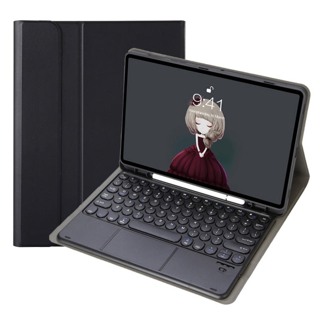 YA098B-A Detachable Lambskin Texture Round Keycap Bluetooth Keyboard Leather Case with Touch Control & Pen Slot & Stand, For iPad Air 5 / 4 10.9 inch 2020 / Pro 11 inch 2020 / 2018, For iPad 10.2 (2020) & (2019) / Air 3 10.5 inch / Pro 10.5 inch       ...