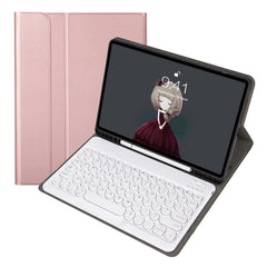 YA098B Detachable Lambskin Texture Round Keycap Bluetooth Keyboard Leather Case with Pen Slot & Stand, For iPad Air 4 10.9 inch (2020) / Pro 11 inch (2020) & (2018), For iPad 10.2 (2020) & (2019) / Air 3 10.5 inch / Pro 10.5 inch