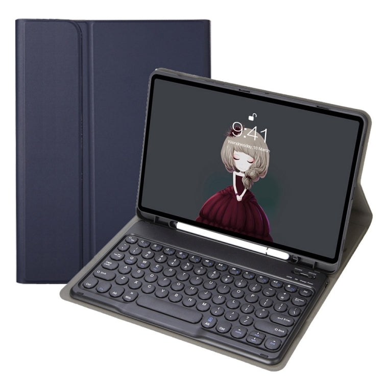 YA098B Detachable Lambskin Texture Round Keycap Bluetooth Keyboard Leather Case with Pen Slot & Stand, For iPad Air 5 / 4 10.9 inch 2020 / Pro 11 inch 2020 / 2018, For iPad 10.2 (2020) & (2019) / Air 3 10.5 inch / Pro 10.5 inch�������������������������...
