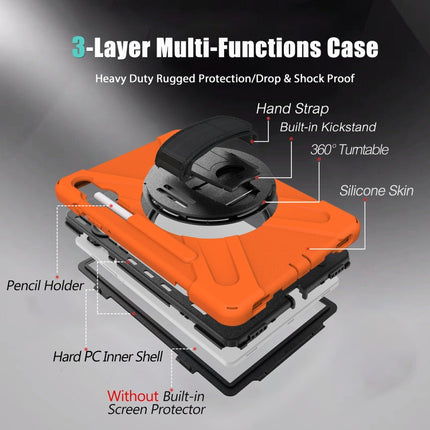 Shockproof Colorful Silicone + PC Protective Case with Holder & Shoulder Strap & Hand Strap & Pen Slot, For Samsung Galaxy Tab S6 10.5 inch T860 / T865