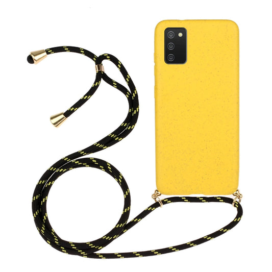 Wheat Straw Material + TPU Protective Case with Lanyard, For Samsung Galaxy A02s, For Samsung Galaxy A12, For Samsung Galaxy A31, For Samsung Galaxy A32 5G