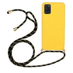 Wheat Straw Material + TPU Protective Case with Lanyard, For Samsung Galaxy A02s, For Samsung Galaxy A12, For Samsung Galaxy A31, For Samsung Galaxy A32 5G