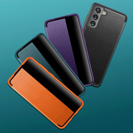Shockproof Horizontal Flip Plain Leather Phone Case, For Samsung Galaxy S21 FE