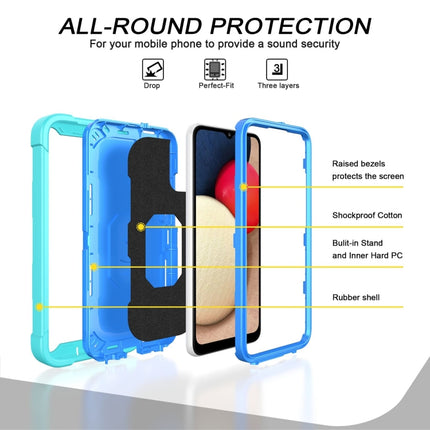 PC + Rubber 3-layers Shockproof Protective Case with Rotating Holder, For Samsung Galaxy A02s, For Samsung Galaxy A12 5G