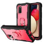 For Samsung Galaxy A02s / Black + Rose Red