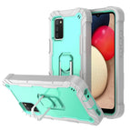 For Samsung Galaxy A02s / Grey White + Mint Green