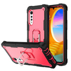 For LG Velvet / Black + Rose Red