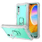 For LG Velvet / Grey White + Mint Green