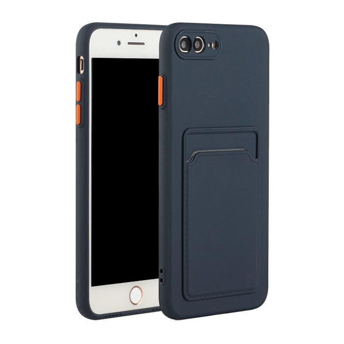 Funda protectora de TPU a prueba de golpes con diseño de ranura para tarjeta, para iPhone 8 y 7, para iPhone 8 Plus y 7 Plus